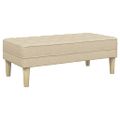 vidaXL lavička s vankúšom Krémová 113 x 57 x 39 cm látka