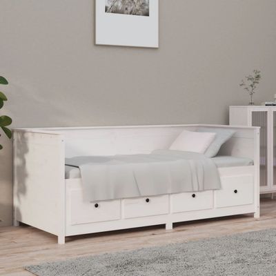 vidaXL Denná posteľ s matracom biela 90x190 cm masívna borovica