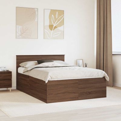 vidaXL Rám postele Hnedý dub 150 x 200 cm Kompozitné drevo