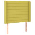 vidaXL Čelo postele s LED zelené 93x16x118/128 cm látka