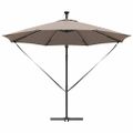 vidaXL Slnečník 294 x 294 x 248 cm Polyester a hliník Sivohnedá