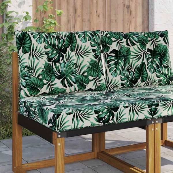 vidaXL Vankúš na vonkajšiu pohovku 2 pcs Vzor listov Polyester
