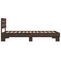 vidaXL Posteľný rám hnedý dub 90x200 cm kompozitné drevo a kov