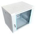 XtendLan 9U/600x450, na zeď, jednodílný, skleněné dveře, šedý Rozvadec, 19", na stenu, jednodílný, výška 9U, 600 x 450, sklenené dvere, šedý