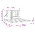 vidaXL Posteľný rám s čelom sivý 200x200 cm masívna borovica