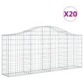 vidaXL Oblúkové gabionové koše 20ks 200x30x80/100cm pozinkované železo