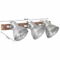 vidaXL Industriálna nástenná lampa strieborná 65x25 cm E27