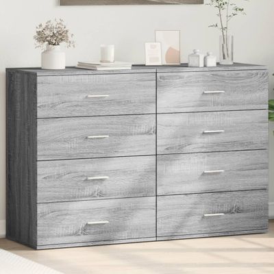 vidaXL Komody 2 ks sivý dub sonoma 60x39x80 cm kompozitné drevo