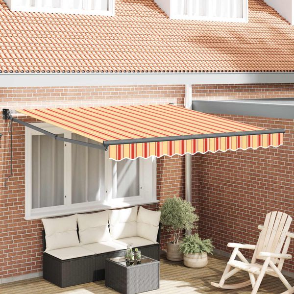 vidaXL Markíza Žltá a oranžová 300 x 250 cm Polyester a kov