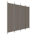 vidaXL 4-panelový paraván antracitový 200x220 cm látkový