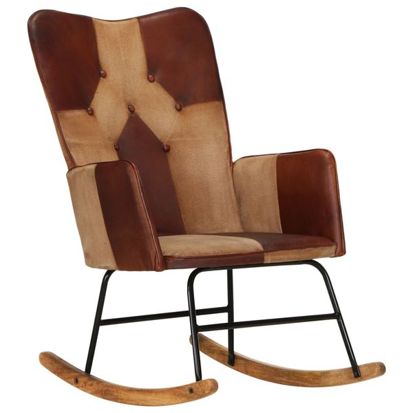 vidaXL Hojdacie kreslo hnedé vintage plátno