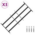 vidaXL Zabezpečovacia mriežka na okná s 3 priečkami 3 ks 63-114 cm