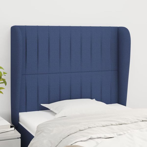 vidaXL Čelo postele so záhybmi modré 83x23x118/128 cm látka