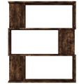 vidaXL Knižnica/paraván dymový dub 80x24x96 cm spracované drevo