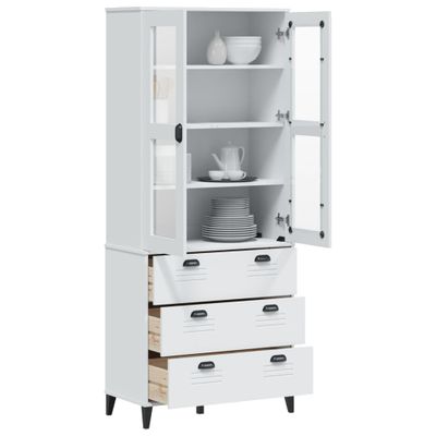 vidaXL Vysoká skrinka VIKEN biela 80x40x190 cm borovicový masív