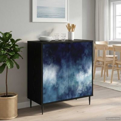 vidaXL Servírovacia skriňa RAALTE Čierny dub 69 x 33 x 76 cm