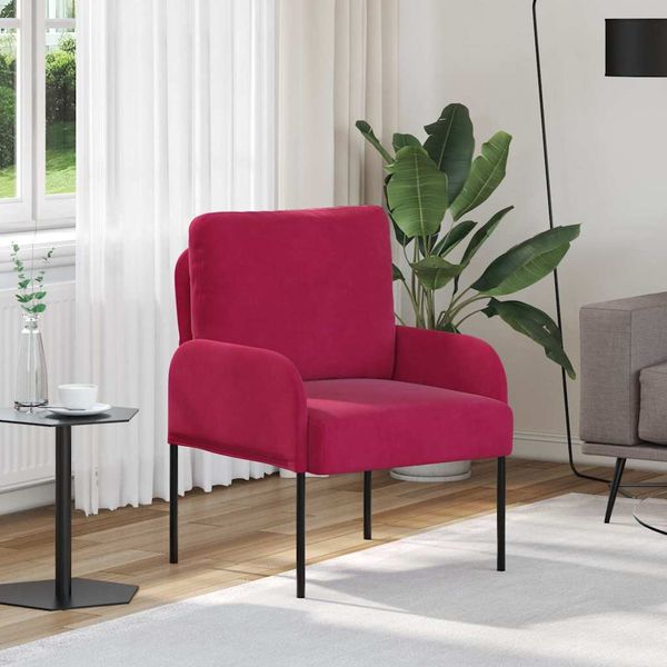 vidaXL Pohovky s vankúšom 55cm Víno červené Preglejka