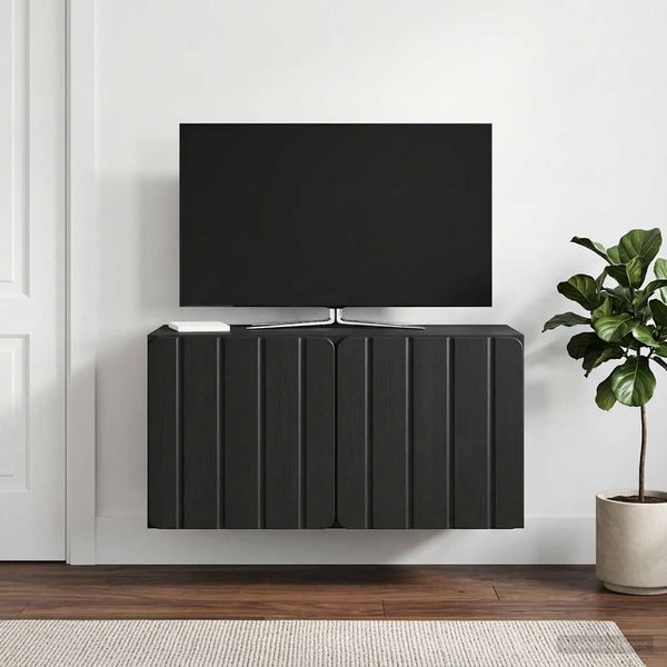 vidaXL Nástenná TV skrinka Čierna 59,5 x 31 x 30 cm Kompozitné drevo