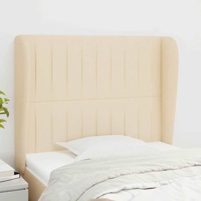 vidaXL Čelo postele so záhybmi krémové 83x23x118/128 cm látka