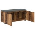 vidaXL Predsieňová lavica s vankúšom Staré drevo 100 x 38 x 46 cm