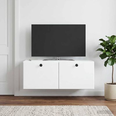 vidaXL Nástenná TV skrinka 78,5 x 31 x 30 cm Biela Kompozitné drevo