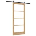vidaXL Posuvné dvere 93 x 211 cm Masívne borovicové drevo a sklo