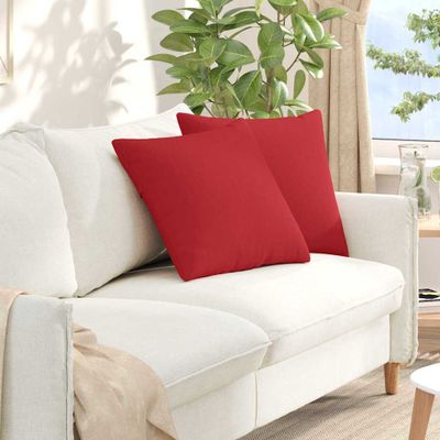 vidaXL Vankúše na pohovku 2 pcs Červená 50 x 50 cm látka