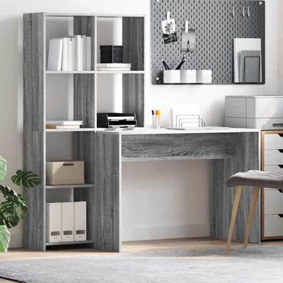 vidaXL Stôl Sivý Sonoma 138,5 x 55 x 143 cm Kompozitné drevo