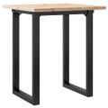 vidaXL Jedálenský stolík v tvare O 60x60x75,5 cm borovica a oceľ