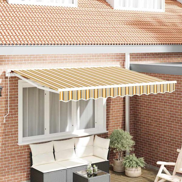 vidaXL Rám markízy Žltá a Šedá 300 x 200 cm Polyester s PU povrchom