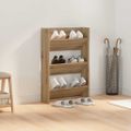 vidaXL Skriňa na topánky 60 x 18 x 90 cm Kompozitné drevo Dub artisan
