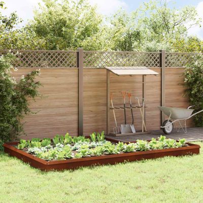 vidaXL Slimákové zábrany 16 ks 100 x 3,5 x 25 cm Hrdzavý