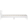 vidaXL Posteľný rám s čelom a LED svetlami biely 75x190 cm