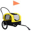 vidaXL Vozík pre domáce zvieratá na bicykel/beh 2-v-1, žlto čierny
