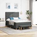 vidaXL Posteľ s pružinovým rámom Tmavo šedá 200 x 140 cm látka