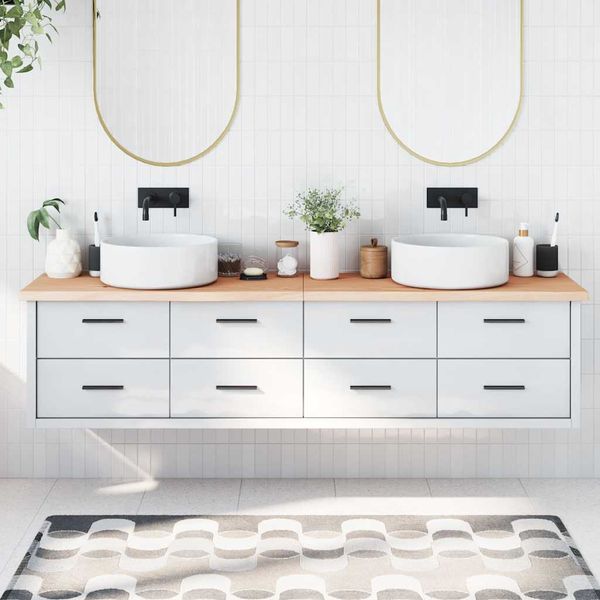 vidaXL Kúpeľňová doska 200x50x(2-4) cm neošetrený masív