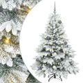 vidaXL Umelý vianočný stromček s 150 LED-i Biela 150 cm PE a PVC