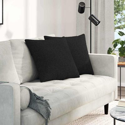 vidaXL Vankúše na pohovku 2 pcs Čierna 50 x 50 cm látka