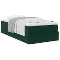 vidaXL Osmanský rám postele s matracom tmavozelená 90x200 cm zamat