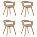 vidaXL Jedálenské stoličky 4 ks, sivohnedé, ohýbané drevo a umelá koža