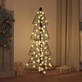 vidaXL Vianočný stromček 100 LED Teplá biela 120 cm Ratan