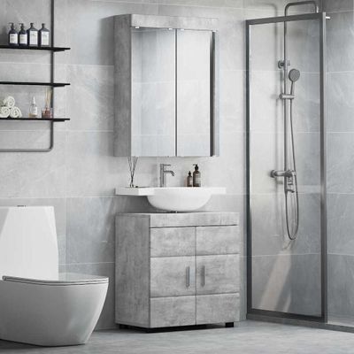 vidaXL Sada kúpeľňového nábytku TULUM 2 pcs Betónová šedá