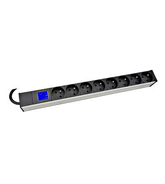 PDU IT METER, integr.merenie,8x CSN,Al, 19'', 1U, RAL 7035