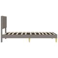 vidaXL Rám postele s čelnou doskou Sivohnedá 90 x 200 cm Látka