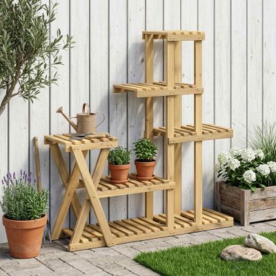 vidaXL Stojan na rastliny Biela 95 x 25 x 101,5 cm