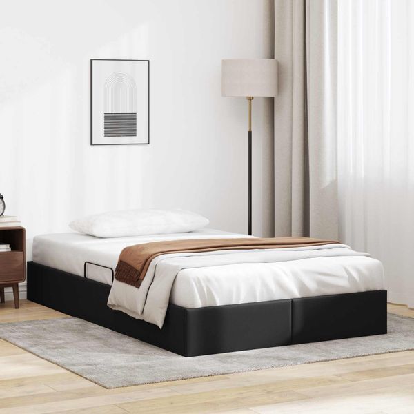 vidaXL Otomanový posteľný rám Čierny 120 x 190 cm Umelá koža