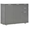 vidaXL Komoda sivá 107x35x80,5 cm vysokolesklá