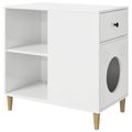 vidaXL Mačka Dom Lesklá biela 72 x 42,5 x 70 cm Kompozitné drevo