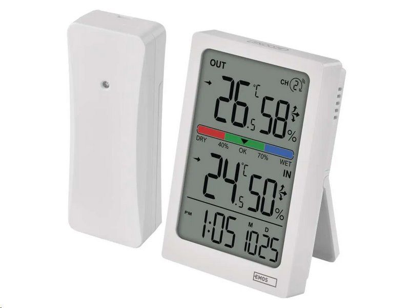 Teploměr digitální s vlhkoměrem EMOS E0558W bezdrátový