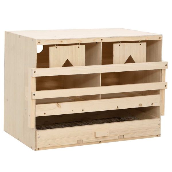 vidaXL Hniezdo pre sliepky 2 priehradky 63x40x45 cm borovicové drevo